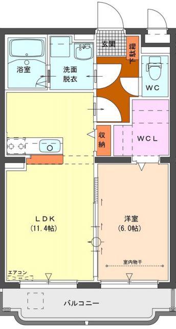 BRIGHTLY PLACE(1LDK/3階)の間取り写真