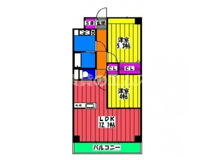 エルグランド博多(2LDK/7階)の間取り写真