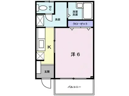 大沼コーポ(1K/1階)の間取り写真