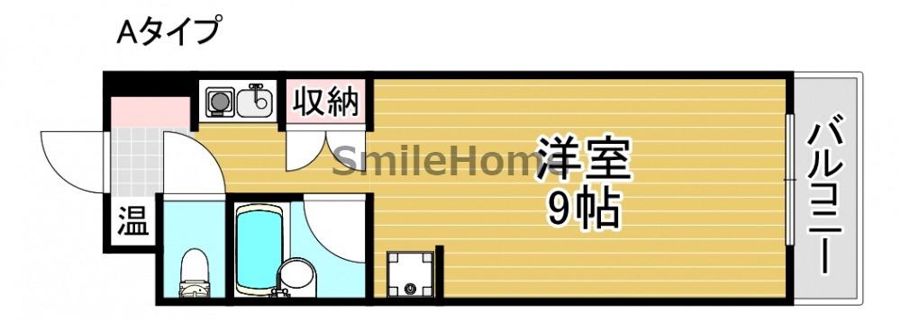 ビバリーヒルズ玉出西(1K/1階)の間取り写真