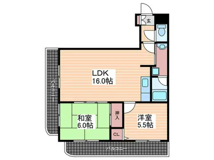 ベルコート岡本(2LDK/3階)の間取り写真