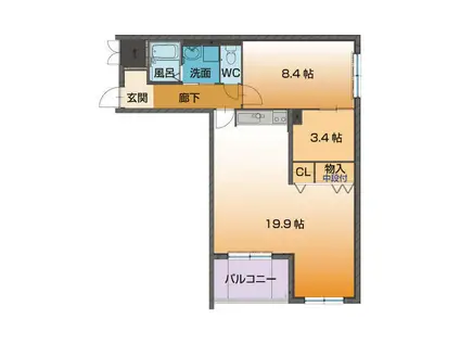 ベルフォーレ(1SLDK/1階)の間取り写真