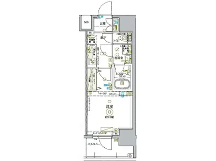 KDXレジデンス池袋ウエスト(1K/11階)の間取り写真