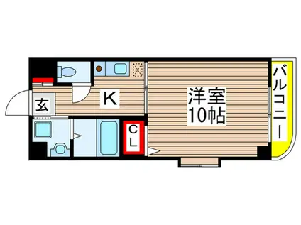 グランシャルマン(1K/5階)の間取り写真