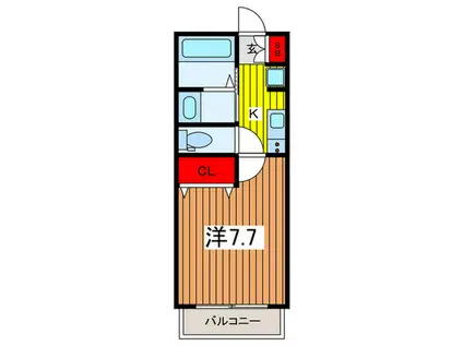 PETIT BONHEUR 2ND(1K/1階)の間取り写真