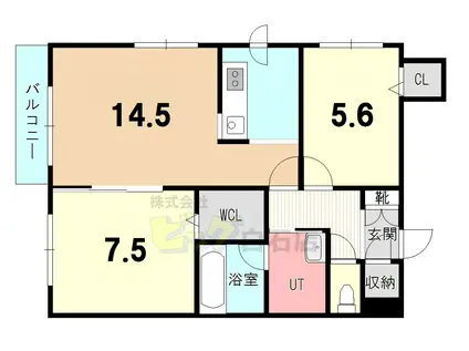 リブラコート(2LDK/1階)の間取り写真