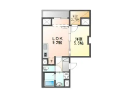 ミカーサ八木町603(1LDK/9階)の間取り写真