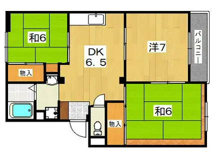 トリヴァンベールモリ(3DK/2階)の間取り写真