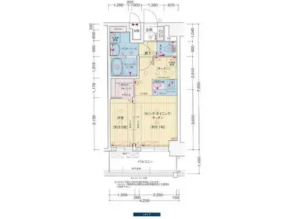 プレサンス名古屋ルーカス(1LDK/14階)の間取り写真