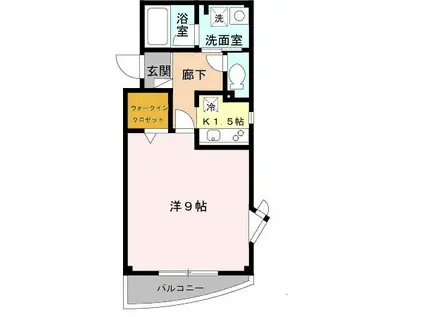 グランブルー(1K/3階)の間取り写真