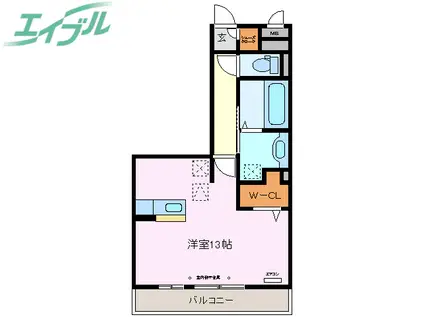 ラ・クロシェット(ワンルーム/3階)の間取り写真