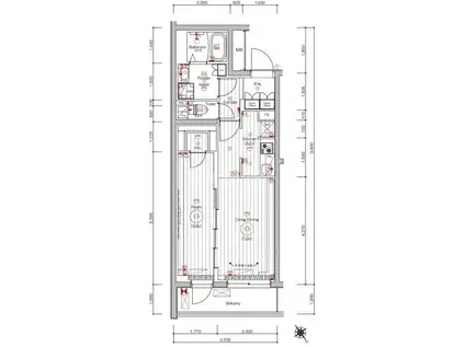 メイクスダブルアート小村井(1LDK/5階)の間取り写真
