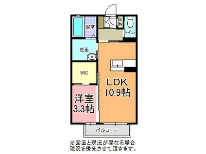 サンシャインヒルズ(1LDK/1階)の間取り写真