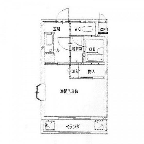 サンライズ五日市(1K/3階)の間取り写真