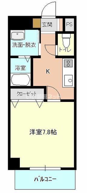 モンテソレイユ冨田(1K/2階)の間取り写真