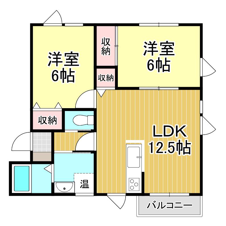 VERDE(2LDK/2階)の間取り写真