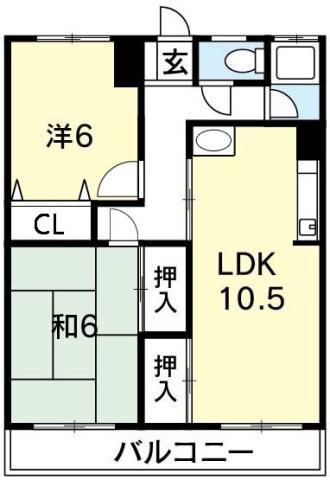 木村マンション(2LDK/2階)の間取り写真