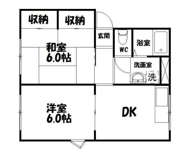 CHAO KOTOH(2DK/2階)の間取り写真
