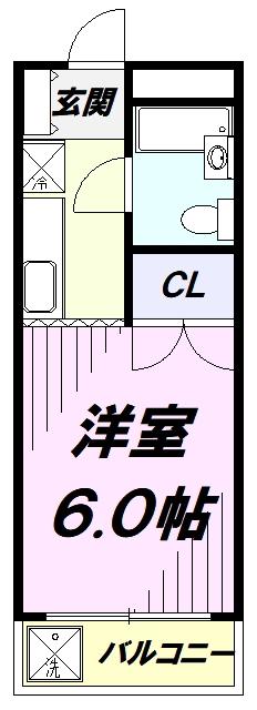 セントラルマンション(1K/4階)の間取り写真