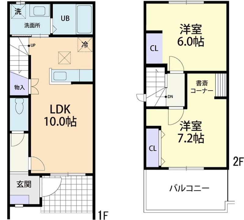 GRAND FOREST D(2LDK/1階)の間取り写真