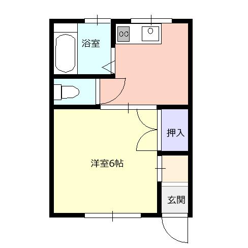 エクレシア東原(1K/2階)の間取り写真