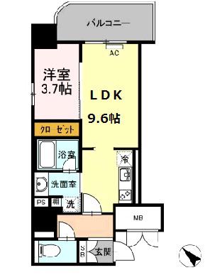 D FOREST 甲南(1LDK/6階)の間取り写真