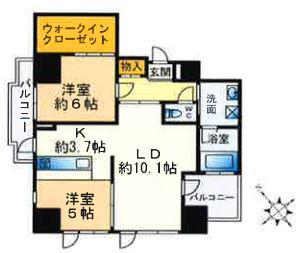 THE CROSS-MENT(2LDK/11階)の間取り写真