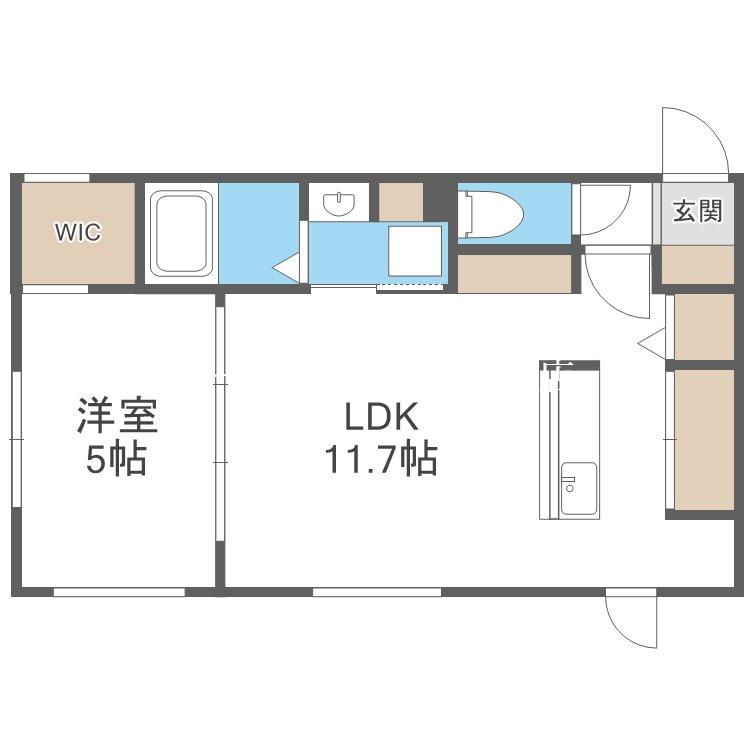 ノルフィーノN18(1LDK/2階)の間取り写真