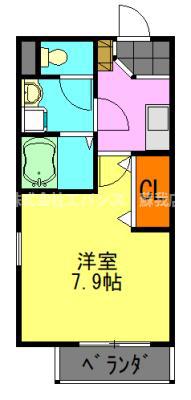 リブレアツウィンII(1K/2階)の間取り写真
