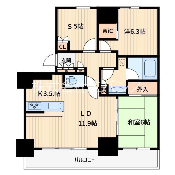 ソルクレスト川口(2SLDK/5階)の間取り写真