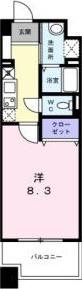 S-FORT浄心(1K/7階)の間取り写真
