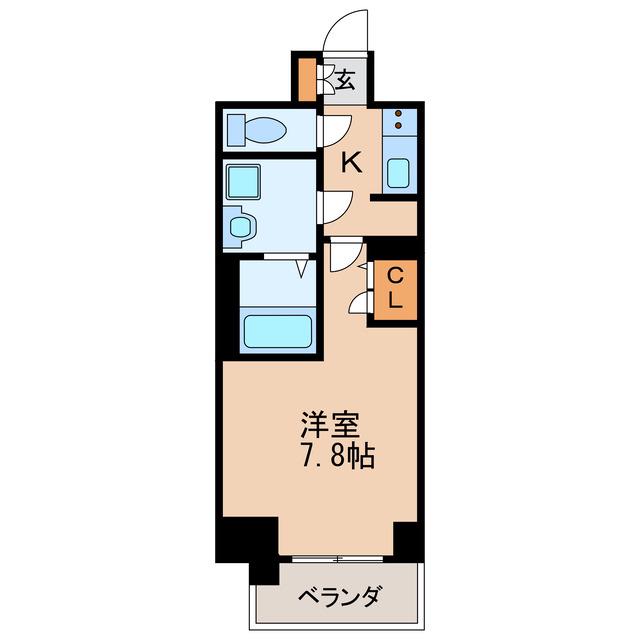 S-RESIDENCE葵(1K/15階)の間取り写真
