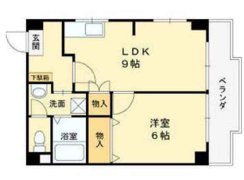 司光ハイツ(1LDK/2階)の間取り写真
