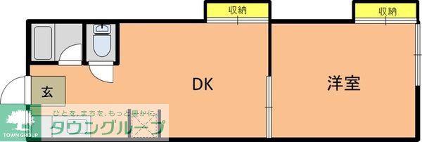 藤金ハイツ(1DK/1階)の間取り写真