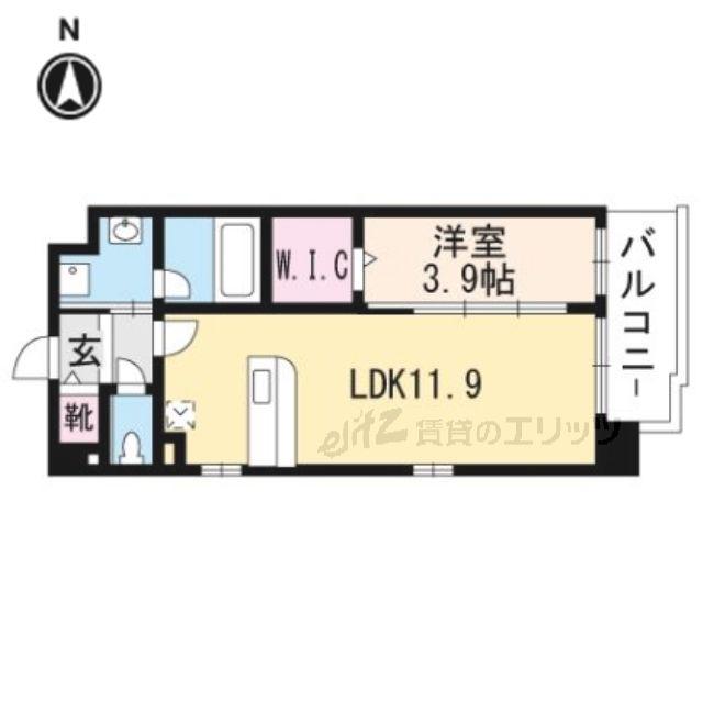 ル マルシェ下穂積(1LDK/5階)の間取り写真