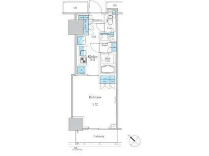 パークアクシス滝野川ラ ブリーズ(1K/2階)の間取り写真