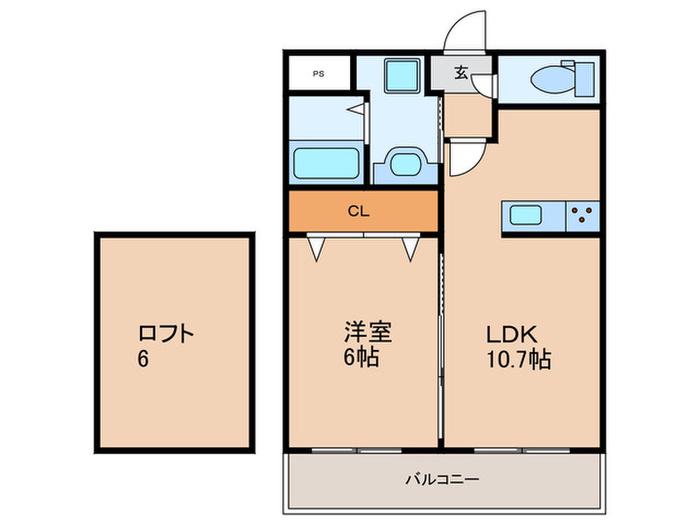 メルローズアソウ(1LDK/7階)の間取り写真
