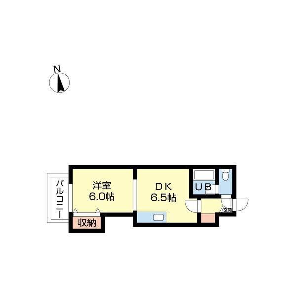 フラットK平岸(1DK/3階)の間取り写真