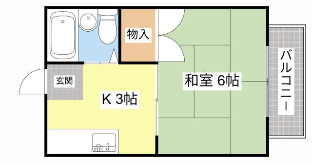 ウィステリアコーポ(1K/2階)の間取り写真