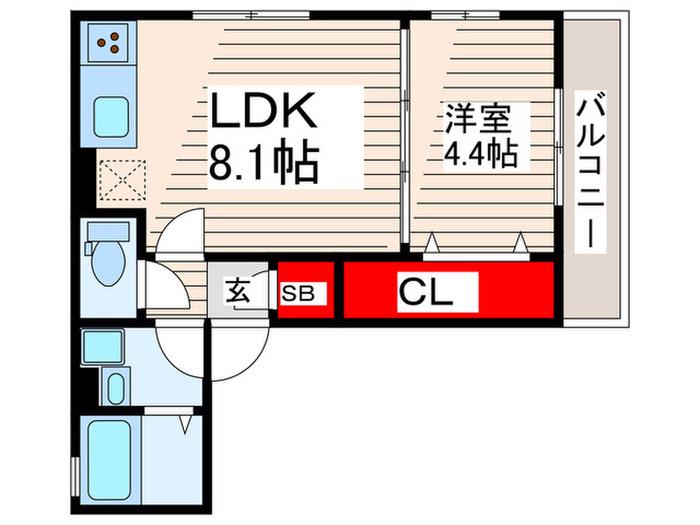 GRANDEUR中葛西(1LDK/2階)の間取り写真