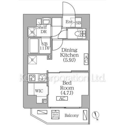 BRICK RESIDENCE南青山(1DK/10階)の間取り写真