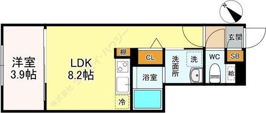 LUORE黒川イースト(1LDK/4階)の間取り写真