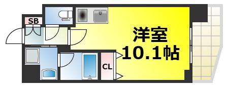 KDXレジデンス難波南(ワンルーム/8階)の間取り写真