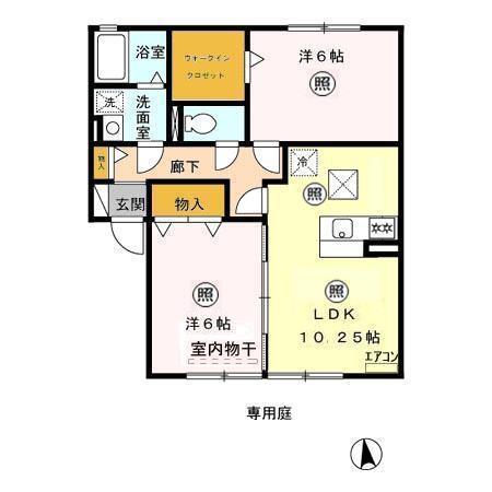 ノイエシュタット(2LDK/1階)の間取り写真