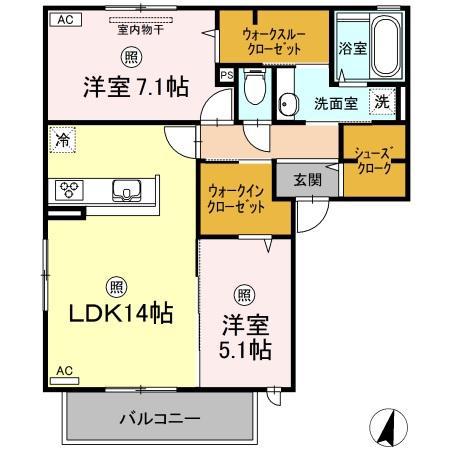 PARAS(2LDK/3階)の間取り写真