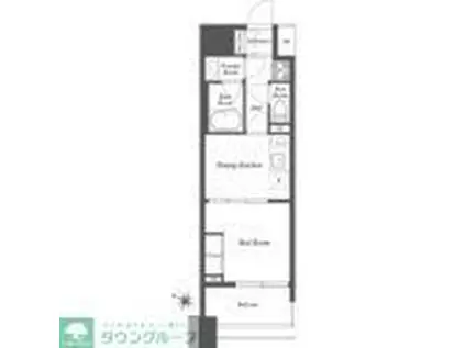 THE GATEHOUSE雑司が谷(1DK/1階)の間取り写真