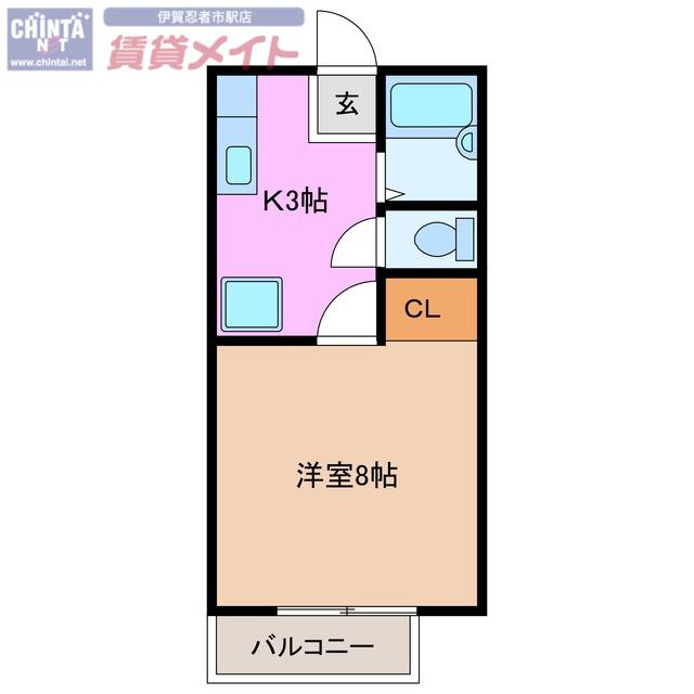 ラッシュ イースト(1K/2階)の間取り写真