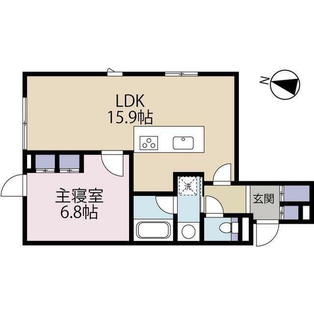 RESIDENCE MOTOMACHI(1LDK/1階)の間取り写真