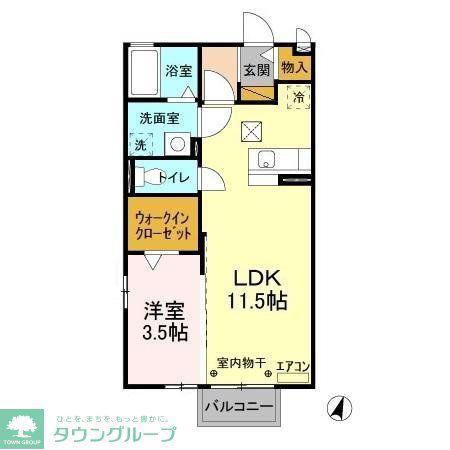 クロスクローバーIII(1LDK/1階)の間取り写真