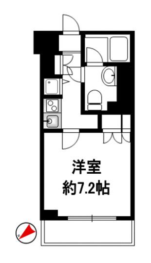 シティタワー横濱(1K/6階)の間取り写真